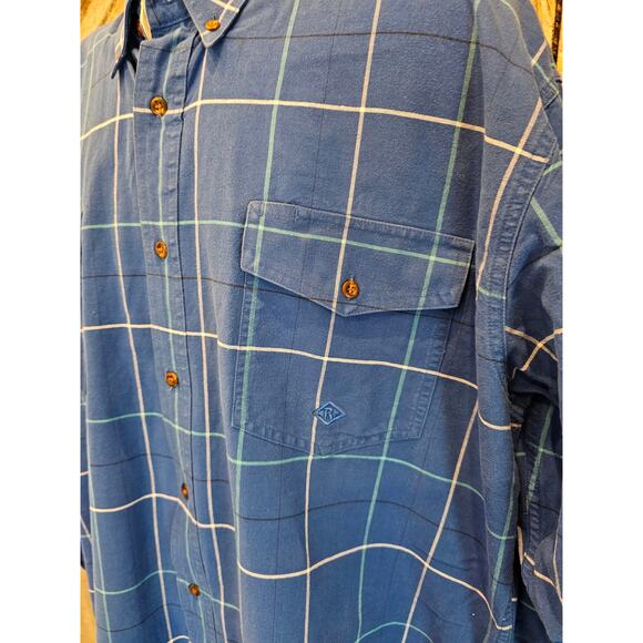 Roper bright blue long sleeve button up western rodeo size XL casual *FLAW* - Picture 3 of 7